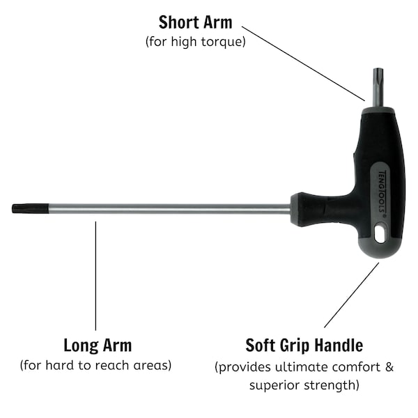 Teng Tools TX/TPX40 Ball Point End T-Handle TX/TPX Torx Driver - 520040 - 520040