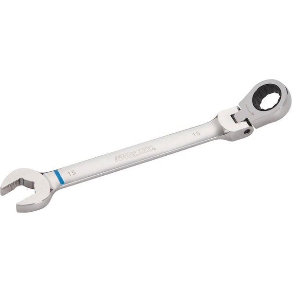 Channellock Metric 15 mm 12-Point Ratcheting Flex-Head Wrench - 321565
