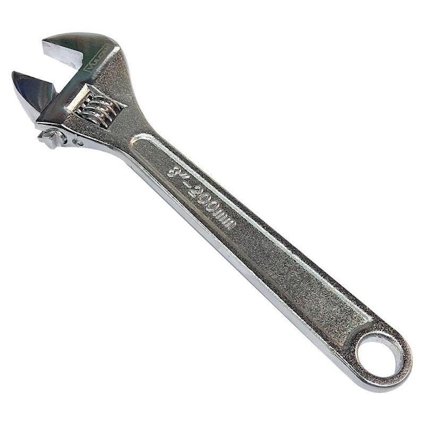 Vulcan Adjustable Wrench, 8 in OAL, Steel, Chrome - WC917-04