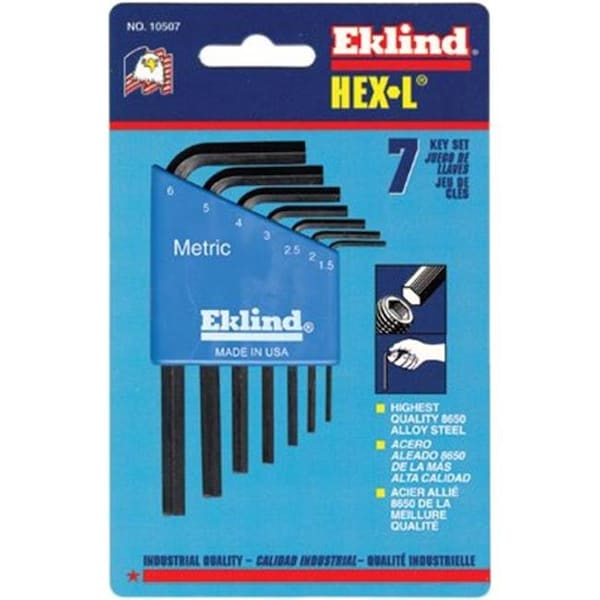 Eklind Eklind Tool 269-10507 7Pc. Metric L-Wrench Hexkey Set Short Arm - 269-10507