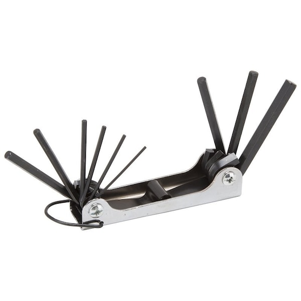 Vulcan Hex Key Set, 9-Piece, Chrome Vanadium Steel, Black - TW-001-45M