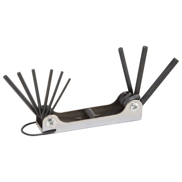 Vulcan Hex Key Set, 9-Piece, Chrome Vanadium Steel, Black - TW-001-06