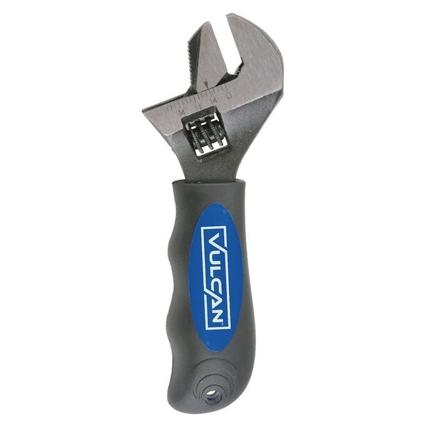 Vulcan Adjustable 2N1 Stubby Wrench, 6-1/4 in OAL, Steel, Blackening, Ergonomic Handle - 900061