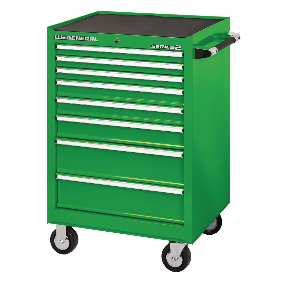 Gabinete de rodillos de un solo banco de General de EE. UU. de 26 pulg. x 22 pulg., verde - 56234.