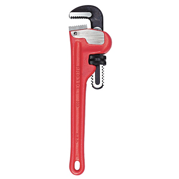 Proto 10 in L 1 1/2 in Cap. Cast Iron Straight Pipe Wrench - J810HD