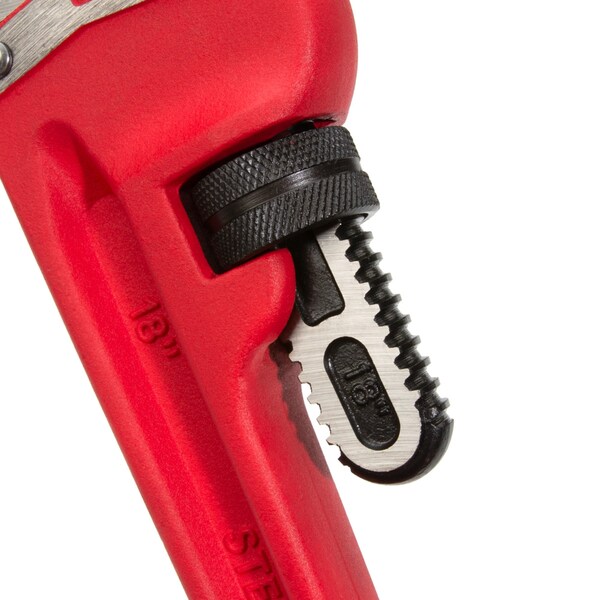 Steelman 18Inch HeavyDuty Cast Iron Straight Handle Pipe Wrench - 60881