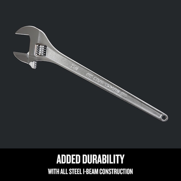 Craftsman Adjustable Wrench, 2 7/16" Jaw Capacity - CMMT81627