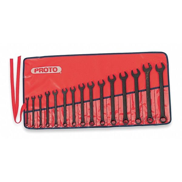 Proto Combination Wrench Set, Metric, 15 pcs. - J1200F-MBASD
