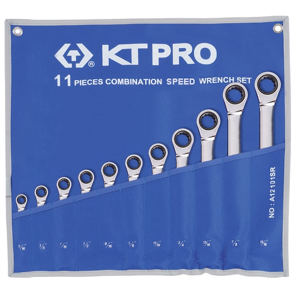 Kt Pro Tools Combination Speed Wrench Set, SAE 12 Piece - A12101SR