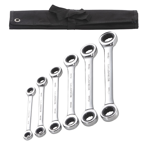 Westward Box End Wrench Set, 6 Pieces, 12 Pts - 54DG35