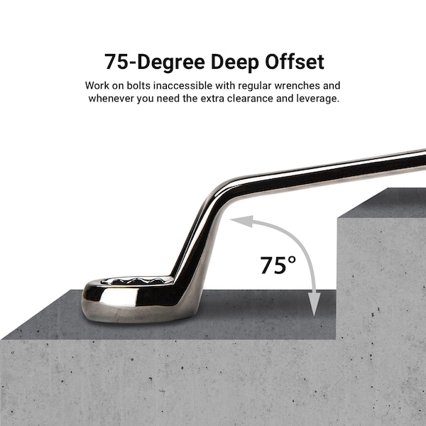 Capri Tools 15/16 x 1 in. 75-Degree Deep Offset Double Box End Wrench - CP11950-15161