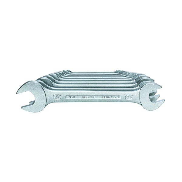 Gedore Wrnch Set, Double Open End, 10 pcs., 6-27mm - 6-10