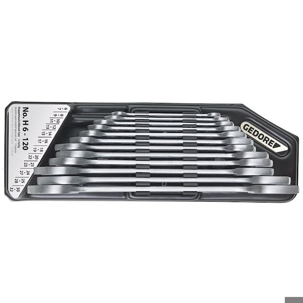 Gedore Wrench Set, Double Open Ended, 6-32mm - H 6-120