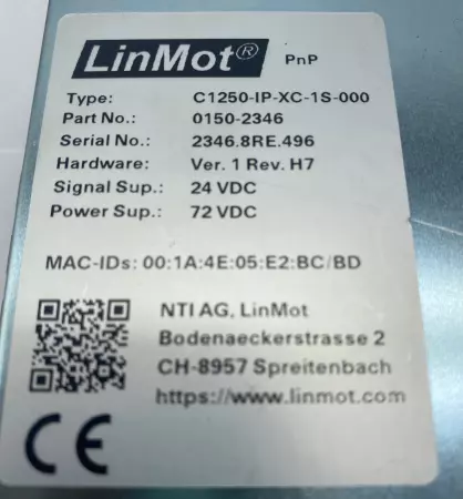 LinMot Ethernet IP Drive C1250-IP-XC-1S-000