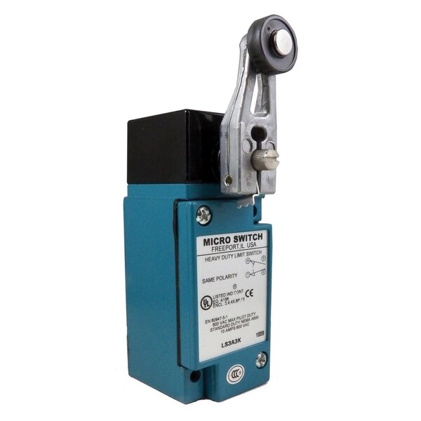 Interruptor de acción rápida y límite Honeywell, Dpdt, Momentáneo, 240Vcd, Terminal de tornillo, Actuador rotativo lateral, Montaje en panel - LS4A2B