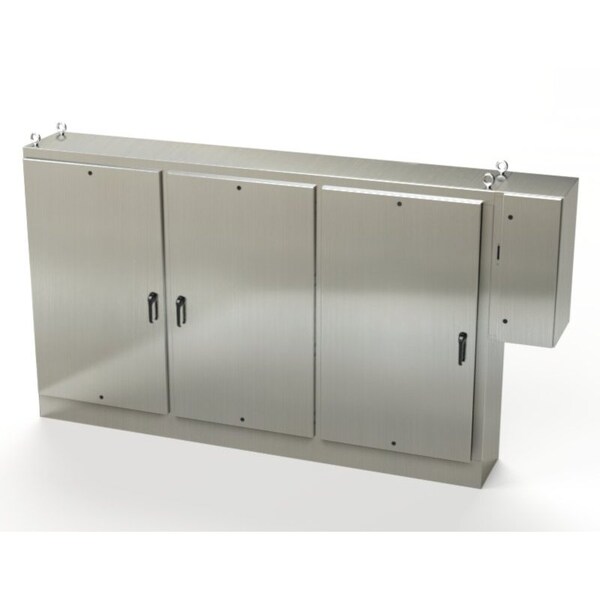 Saginaw Control & Engineering 316 Stainless Steel Electrical Enclosures, 72 in H, 18 in D, 117-1/2 in W, NEMA 3R, 4, 4X, 12, 13 - SCE-72XD3EW18SS6