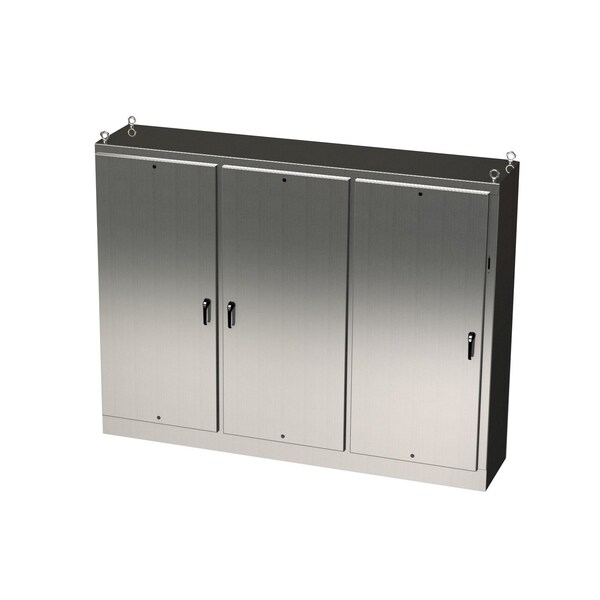 Saginaw Control & Engineering 316 Stainless Steel Electrical Enclosures, 84 in H, 18 in D, 117-1/2 in W, NEMA 3R, 4, 4X, 12, 13 - SCE-84XM3EW18SS6