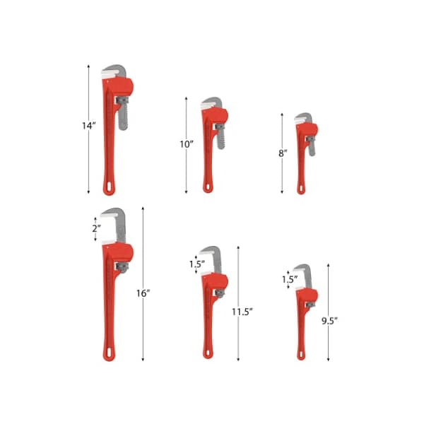 Fleming Supply Plumbers Pipe Wrench, 3-piece 14-Inch, 10-Inch, 8-Inch Set for Home Improvement Hand Wrenches - 483788FUN
