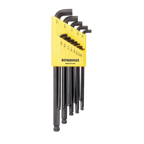 Bondhus Balldriver Stubby L-Wrench Set, .050-3.8", 13PCS - BND16537