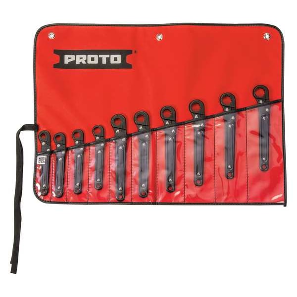 Proto Flare Nut Wrench Set, 10 Pieces, 12 Pts - J3800M