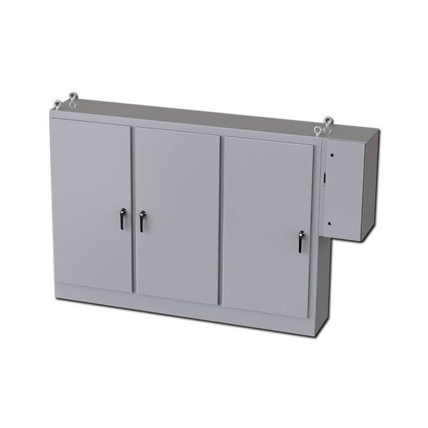 Saginaw Control & Engineering Carbon Steel Electrical Enclosures, 72 in H, 18 in D, 99-1/2in W, NEMA 3R, 12, 13, Hinged - SCE-72XD3EQ18G