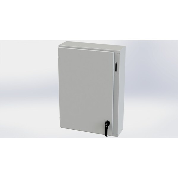 Saginaw Control & Engineering Carbon Steel Electrical Enclosures, 36 in H, 8 in D, 25.38 in W, NEMA 3R, 4, 12, 13, Hinged - SCE-36XEL2508LPLG