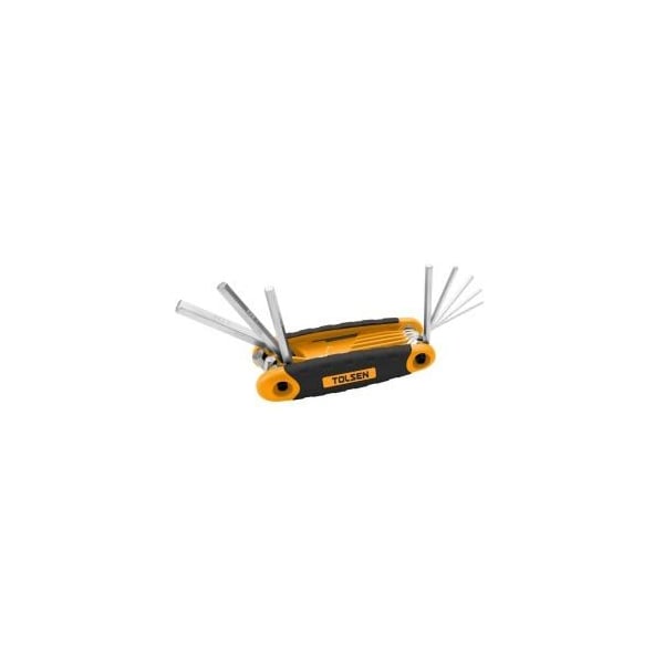 Tolsen 9pc Folding Hex Key SAE Chrome Vanadium, Heat Treated, 5/64, 3/32, 7/64, 1/8, 9/64, 5/32, 3/16,  - 20098