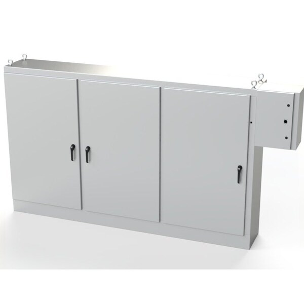 Saginaw Control & Engineering Carbon Steel Electrical Enclosures, 72 in H, 18 in D, 117-1/2 in W, NEMA 3R, 12, 13, Hinged - SCE-72XR3EW18G