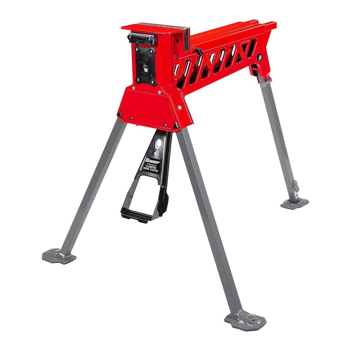 Estación de trabajo portátil con pinzas sin manos Bauer de 35 pulgadas, capacidad de 600 lb - 58123