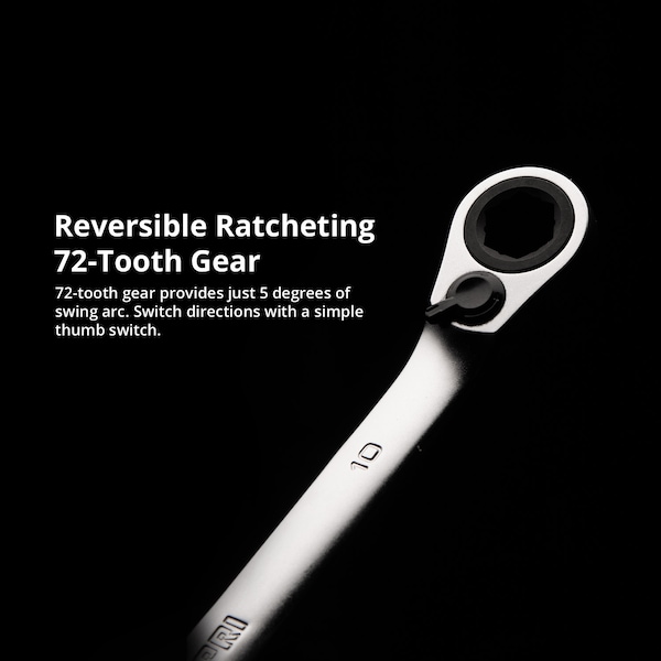 Capri Tools 5/16 in 6-Point Long Pattern Reversible Ratcheting Combination Wrench - CP15052