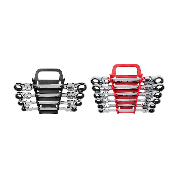 Tekton Flex Ratcheting Box End Wrench Set, 10-Piece (5/16-3/4", 8-19mm) - Holder - WRN76321