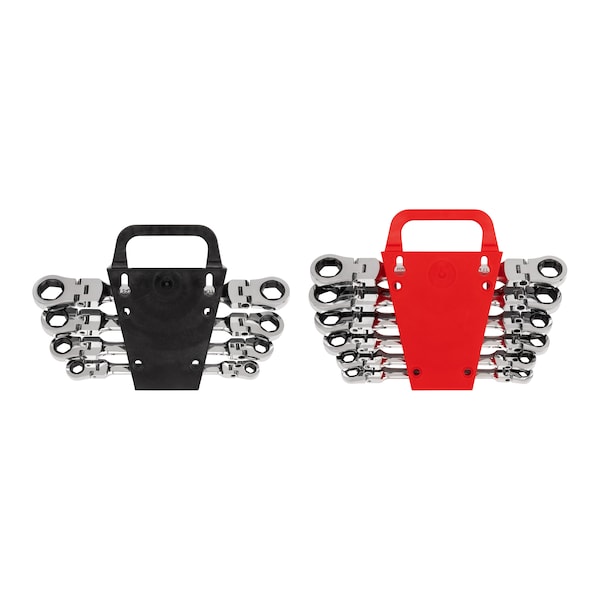 Tekton Flex Ratcheting Box End Wrench Set, 10-Piece (5/16-3/4", 8-19mm) - Holder - WRN76321