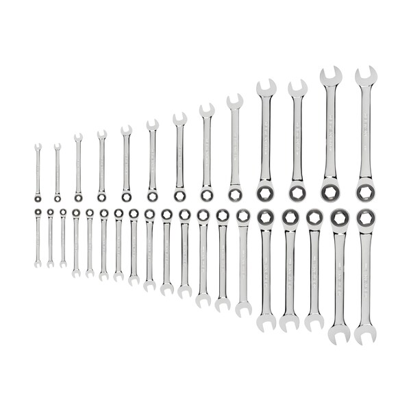 Tekton Ratcheting Combination Wrench Set, 32-Piece (1/4 - 1", 6-24mm) - WRN53303