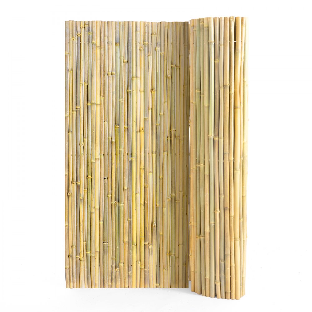 VEVOR Natural Rolled Bamboo Fence Bamboo Panel 6 ft H x 8 ft L x 0.75 in D. - ZWLYZ8FT6FT0X3K0GV0