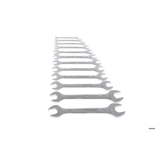 Gedore Wrench Set, Doubl Open End, 12 pcs., 6-34mm - 6-122 ISO