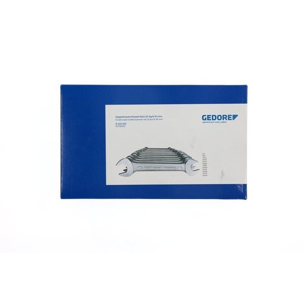 Gedore Wrench Set, Doubl Open End, 12 pcs., 6-34mm - 6-122 ISO