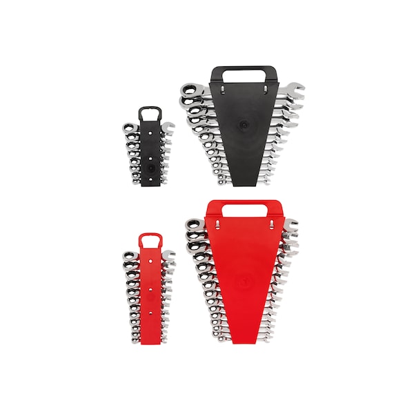 Tekton Stubby and Standard Length Ratcheting Wrench Set, 48-Piece (1/4-1", 8-22mm) - Holder - WRN53622