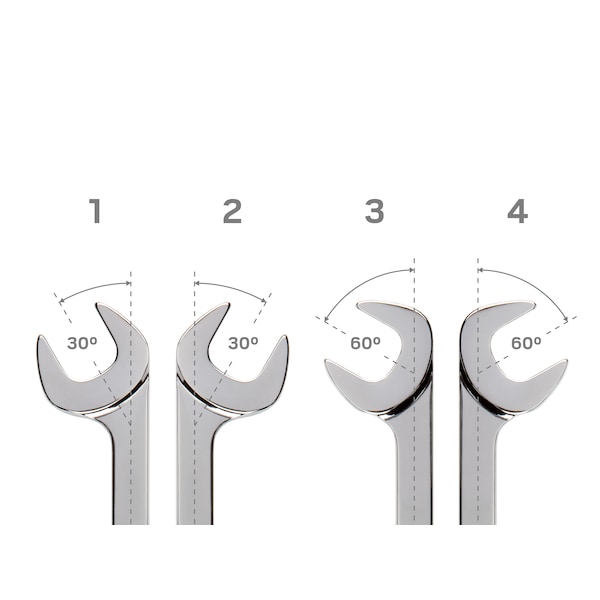 Tekton Angle Head Open End Wrench Set, 4-Piece (1-1/16 - 1-1/4 in.) - WAE90101