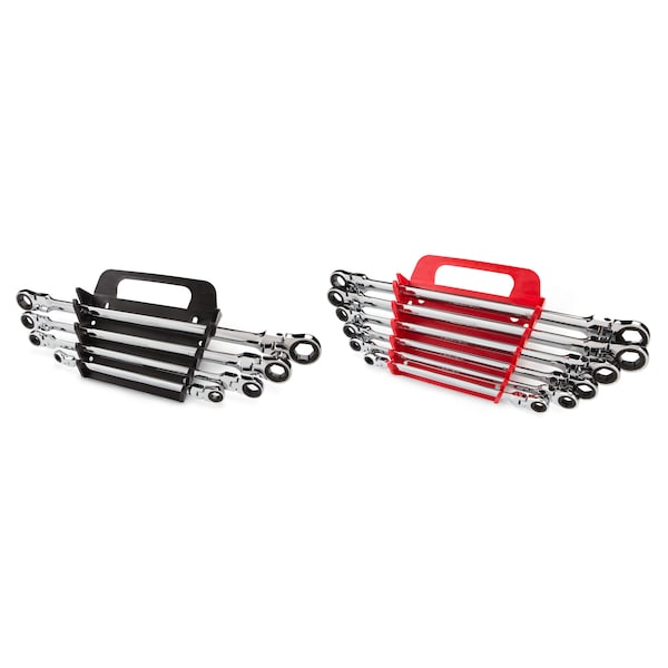 Tekton Long Flex Ratcheting Box End Wrench Set, 10-Piece (5/16-3/4", 8-19mm) - Holder - WRN77321