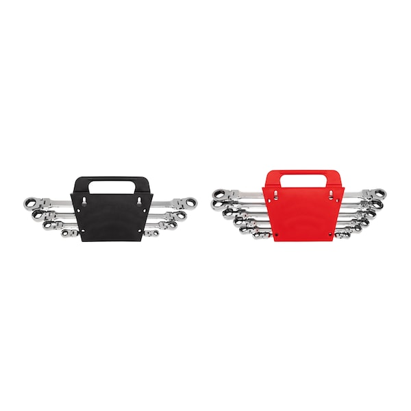 Tekton Long Flex Ratcheting Box End Wrench Set, 10-Piece (5/16-3/4", 8-19mm) - Holder - WRN77321