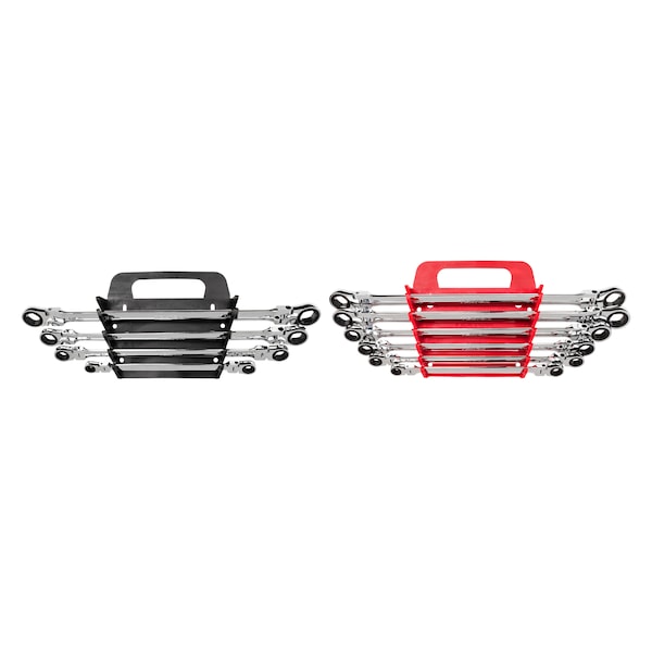 Tekton Long Flex Ratcheting Box End Wrench Set, 10-Piece (5/16-3/4", 8-19mm) - Holder - WRN77321