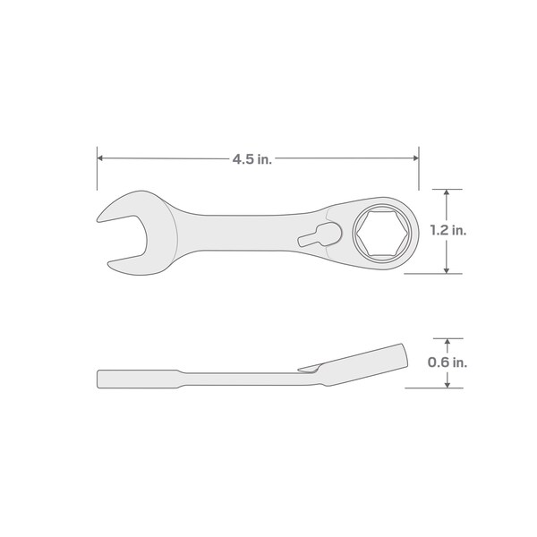 Tekton 9/16 Inch Stubby Reversible Ratcheting Combination Wrench - WRN51011