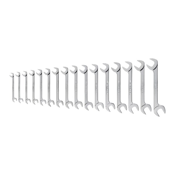 Tekton Angle Head Open End Wrench Set with Holder, 16-Piece (10-27 mm) - WAE91202