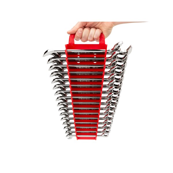 Tekton Angle Head Open End Wrench Set with Holder, 16-Piece (10-27 mm) - WAE91202