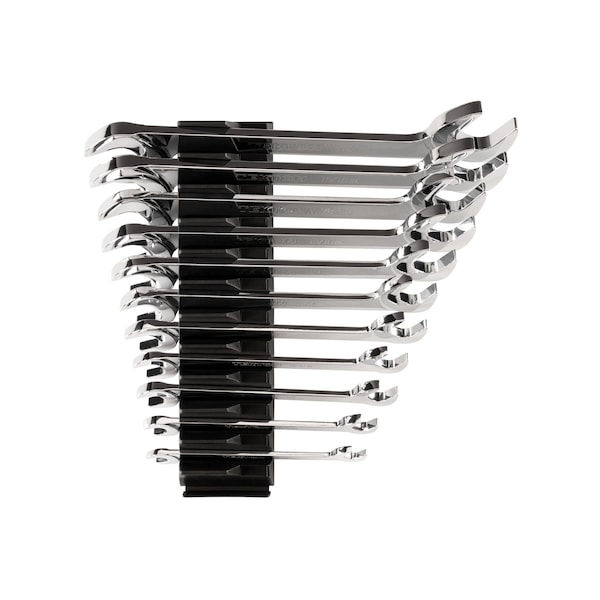 Tekton Angle Head Open End Wrench Set w/Modular Slotted Organizer, 11-Piece 3/8 - 1 in. - WAE95102