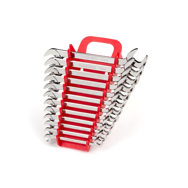 Tekton Angle Head Open End Wrench Set with Holder, 12-Piece (8-19 mm) - WAE91201