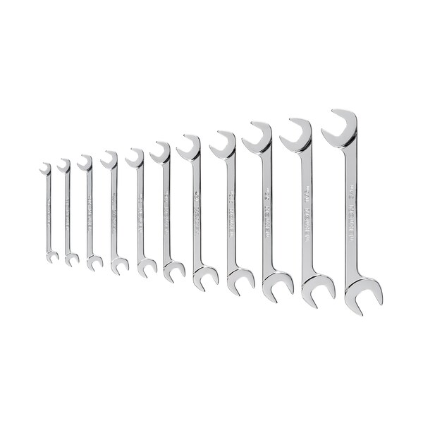 Tekton Angle Head Open End Wrench Set with Holder, 11-Piece (1/4-3/4 in.) - WAE91103