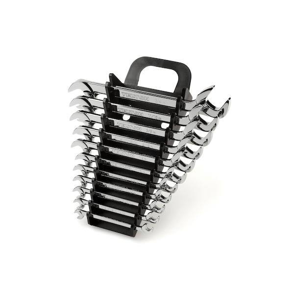 Tekton Angle Head Open End Wrench Set with Holder, 11-Piece (1/4-3/4 in.) - WAE91103