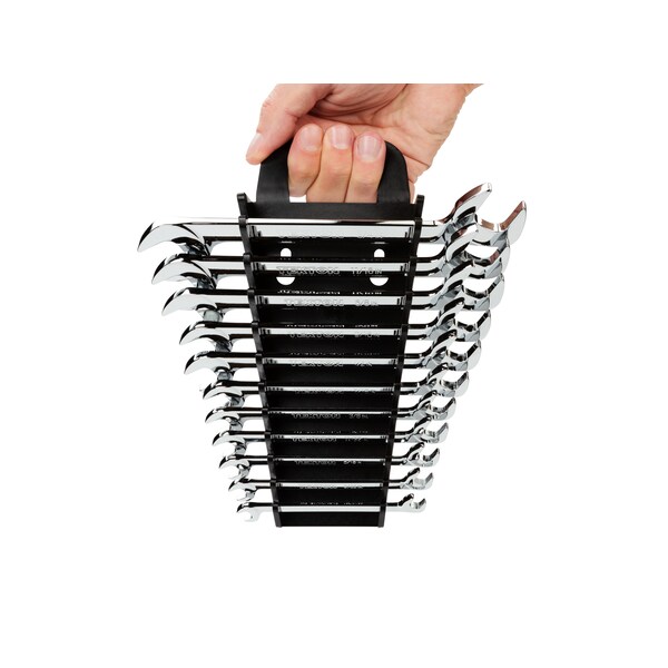 Tekton Angle Head Open End Wrench Set with Holder, 11-Piece (1/4-3/4 in.) - WAE91103