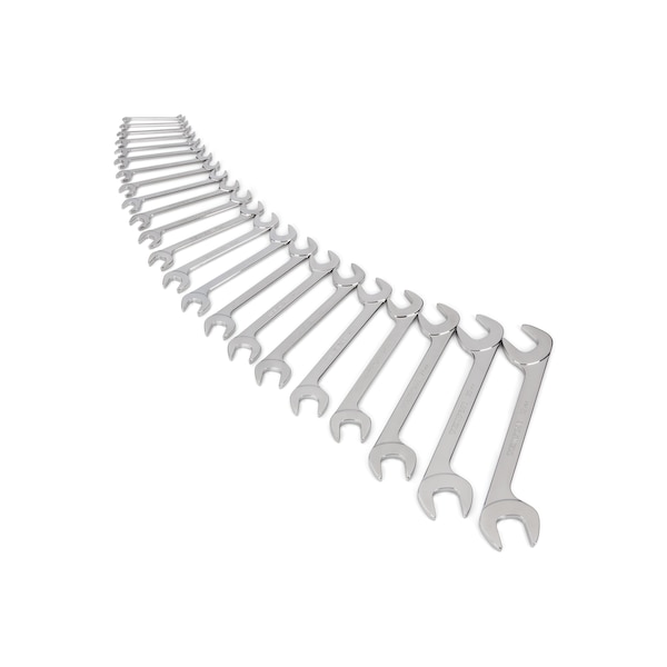 Tekton Angle Head Open End Wrench Set, 22-Piece (6-32 mm) - WAE90202